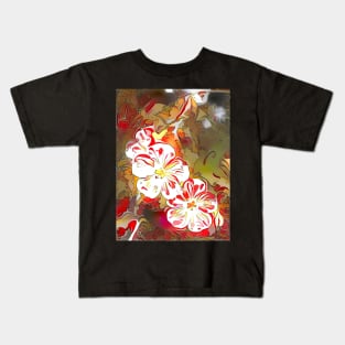 Red Dream Geraniums Kids T-Shirt